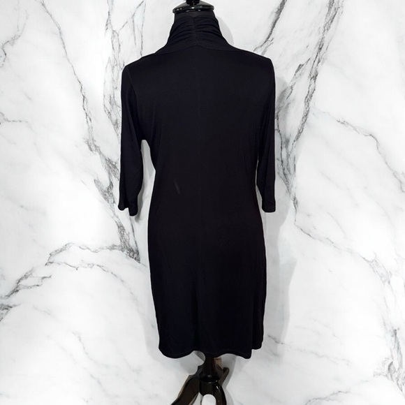 Karen Kane Black Cocktail Dress Cowl Neck 3/4 Sleeve - Picture 5 of 12